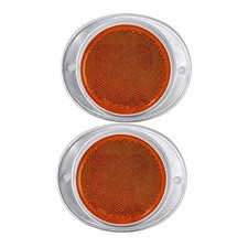 Amber/Red 3 Round Reflector with Aluminum Base Screw On 2 Holes for 2x Amber