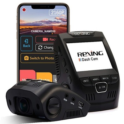REXING V1 - 4K Ultra HD Car Dash Cam 2.4'' LCD Screen, Wi-Fi, 170° Wide Angle ...