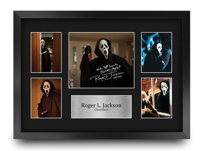 Roger L Jackson signed Scream A3 Pre Printed Autogramm Foto Memorabilia Geschenk