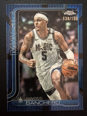 2025-26 Topps Chrome - Paolo Banchero #140 Blue Basketball Refractor /150