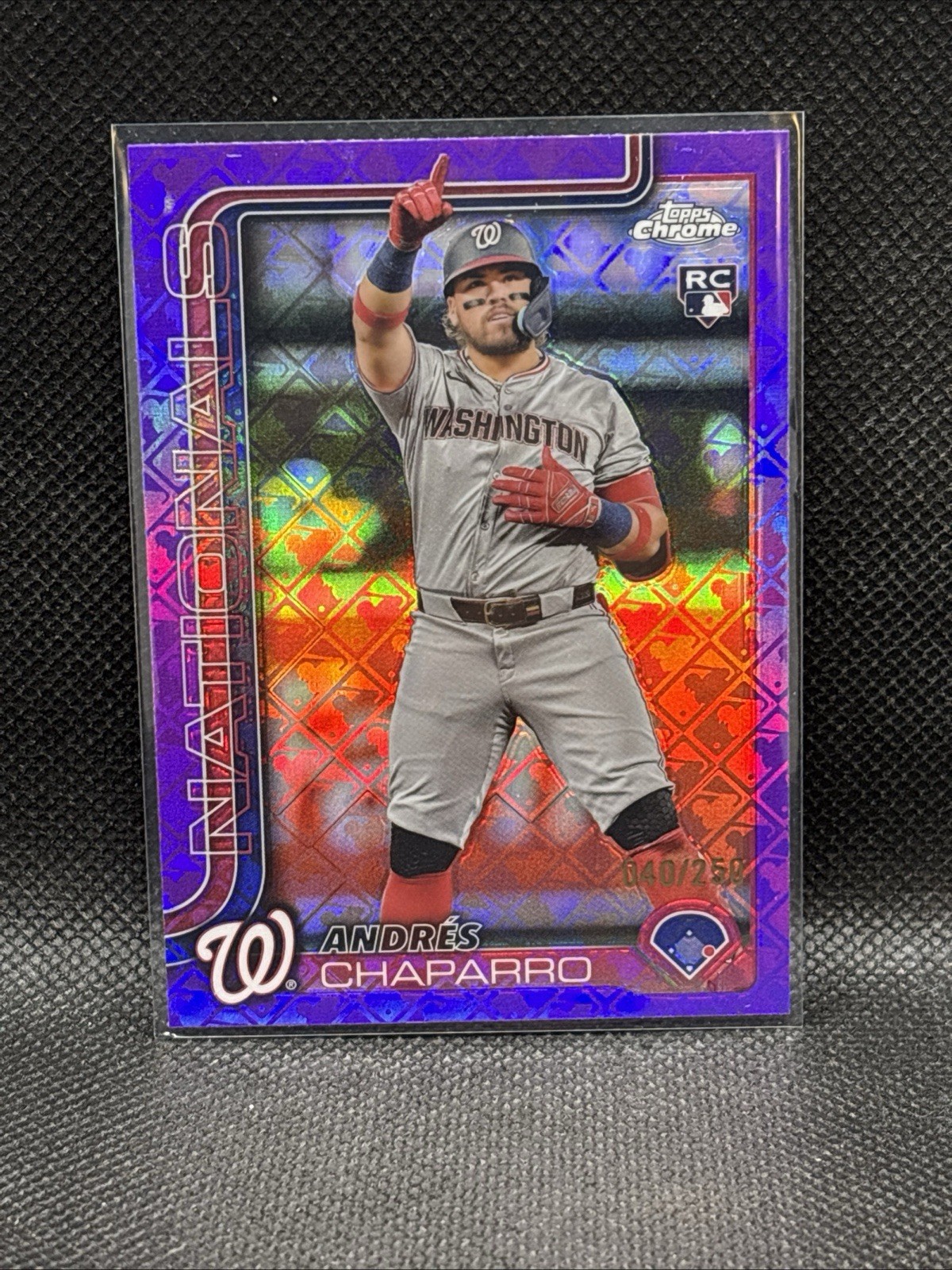 2025 Topps Chrome Logofractor - Andres Chaparro #187 Purple Refractor /250 (RC)
