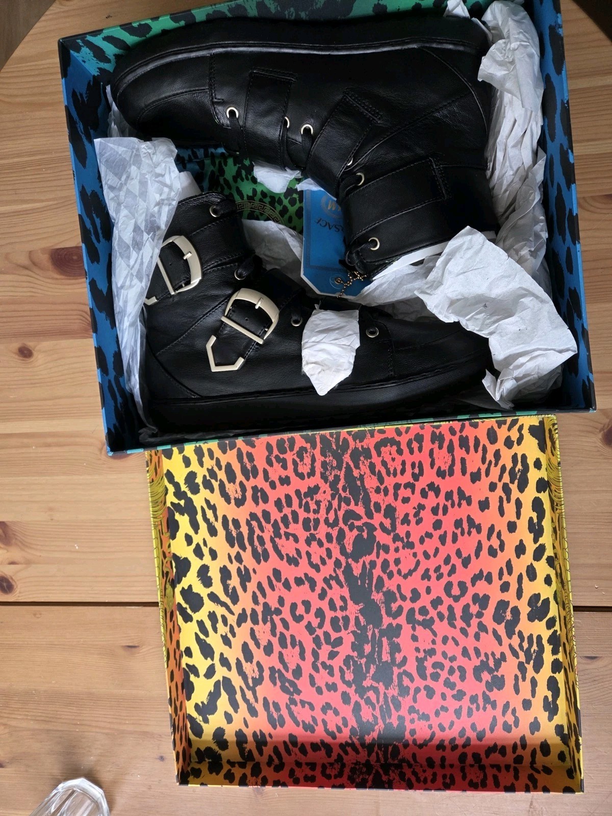 H&M x Versace Sneaker Boots With Gold Buckles BNIB never Worn UK 9 Eur 43. Rare image 2