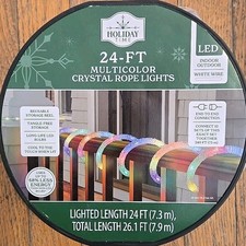 Indoor/Outdoor LED Christmas Multi-Color Rope Lights Cool White 24' Holiday Time