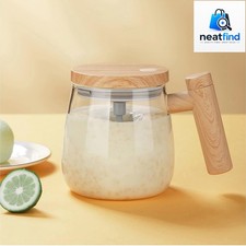 Self Stirring Mug, 400mL Electric Mixing Cup High Borosilicate Glass Self Sti...