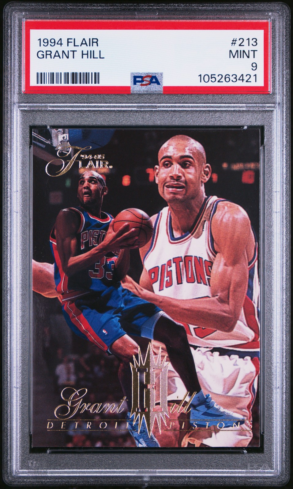 1994 FLAIR #213 GRANT HILL ROOKIE RC PSA 9