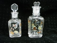 🇫🇷 ANCIEN LOT 2 FLACONS A PARFUM PIVER BOUTEILLE CRISTAL EMAILLE