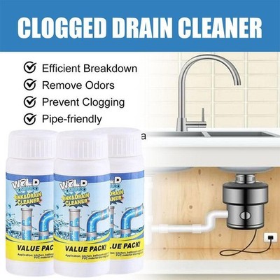 3x Fast Drain Remover Hot Sink Pipe Dredge Bomb Toilet Quick Foaming Clean  