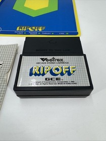 Vectrex Rip Off Complete CIB Video Game Cartridge Manual Overlay 1982 TESTED