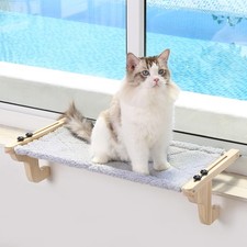 Easy Seat Cat Perch for Window Sill - Hammock Design w/Pine Wood  Robust Met...