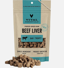 Vital Essentials Freeze Dried Raw Beef Liver Dog Treats 2.1 oz Single Ingredient