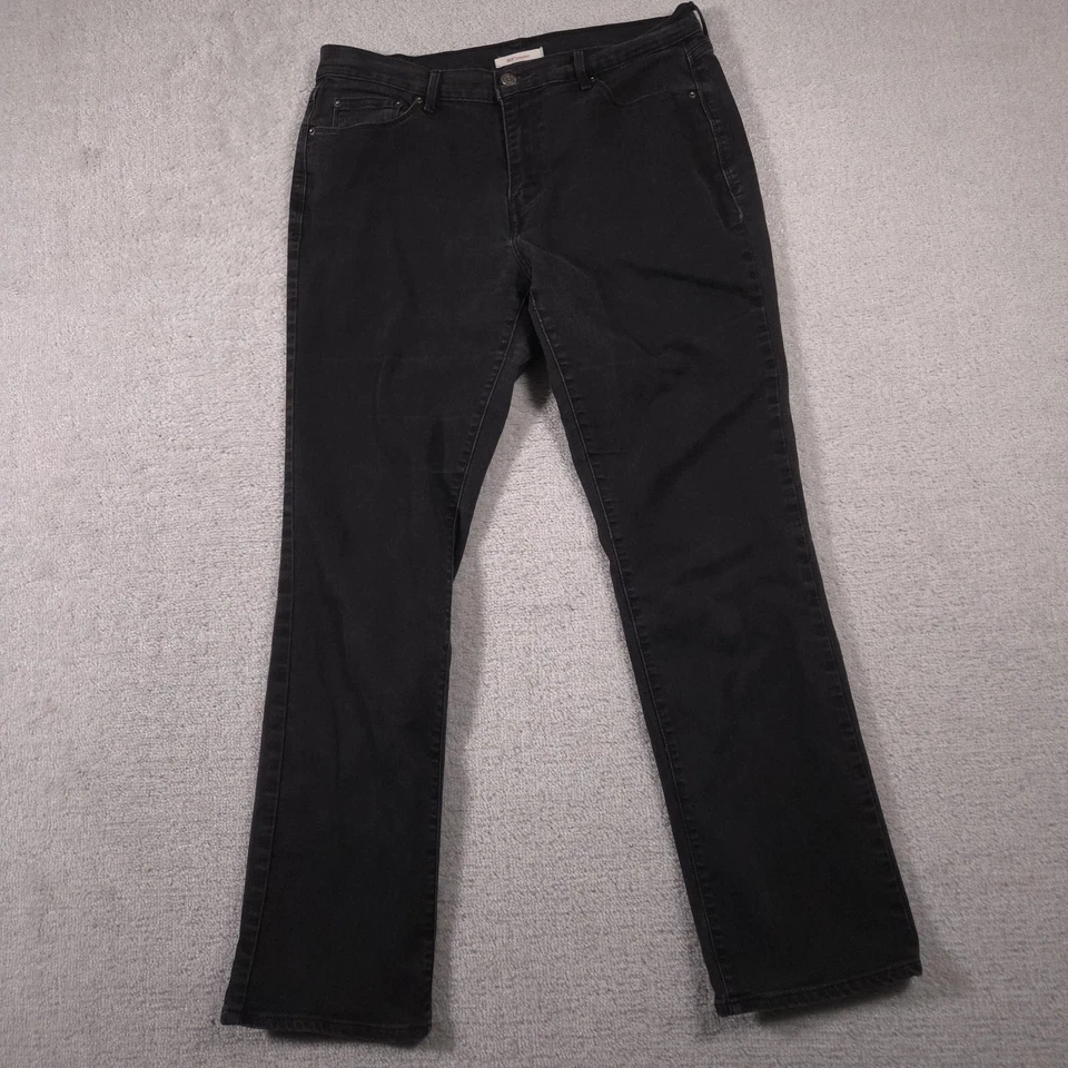 Levis 505 Jeans Womens 12 Black Straight Leg Denim Stretch 5 Pocket Zip Fly - Image 2 of 4