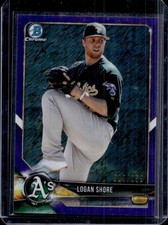 2018 Bowman Chrome Logan Shore Prospects Purple Shimmer Refractor #/655