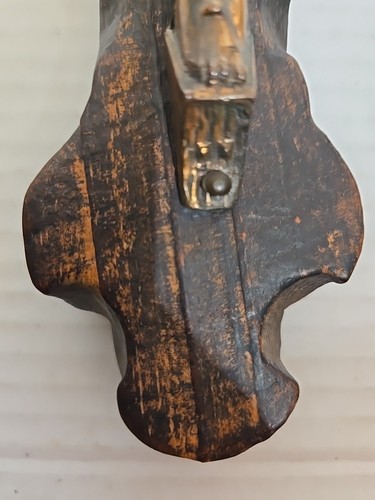 Gesù vintage ottone/bronzo su croce di legno INRI Gesù di Nazareth Re dei Giudei - Foto 4 di 14