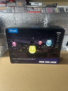 Govee S14 Bulb Outdoor String Lights 2, 144ft Smart RGBIC Warm White Patio Light