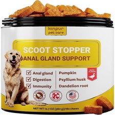 Kinpur Pet Care Scoot Stopper Soft Chews-Fiber for Dogs-Dog Anal Gland and