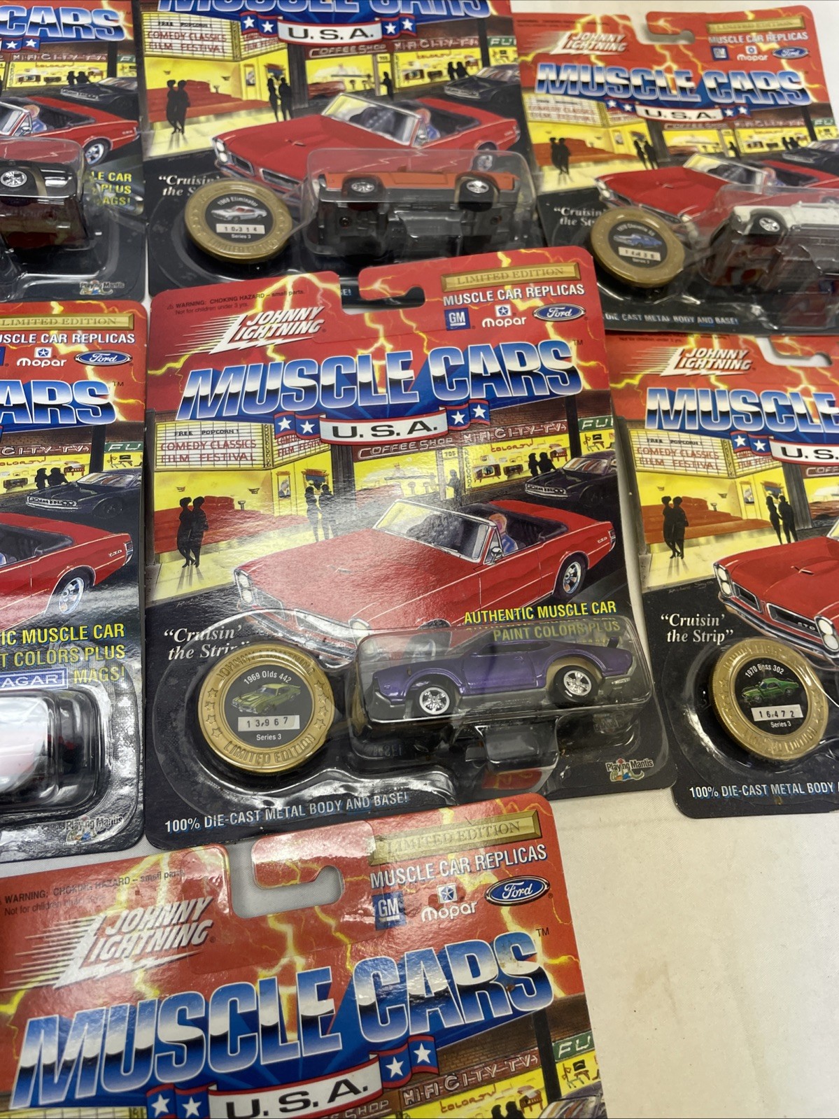 Complete Set of 10 Johnny Lightning 1/64 Muscle Cars Cruisin' the Strip See Pics