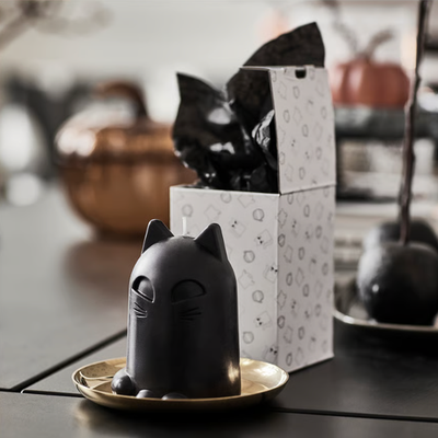 IKEA KUSTFYR Halloween Unscented candle, Cat Black, 12 cm, 4 2/3