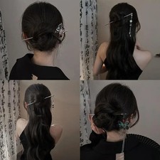 Vintage Butterfly Tassel Hair Stick Chinese Style Metal Hair Pin - Image 3