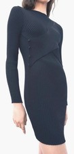Size S  8 10 Bnwt ZARA Black short  Knit Dress Unusual  detail non wool 