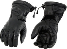 MG7518 Men'S Black Deerskin Leather Gauntlet Gloves with Draw String