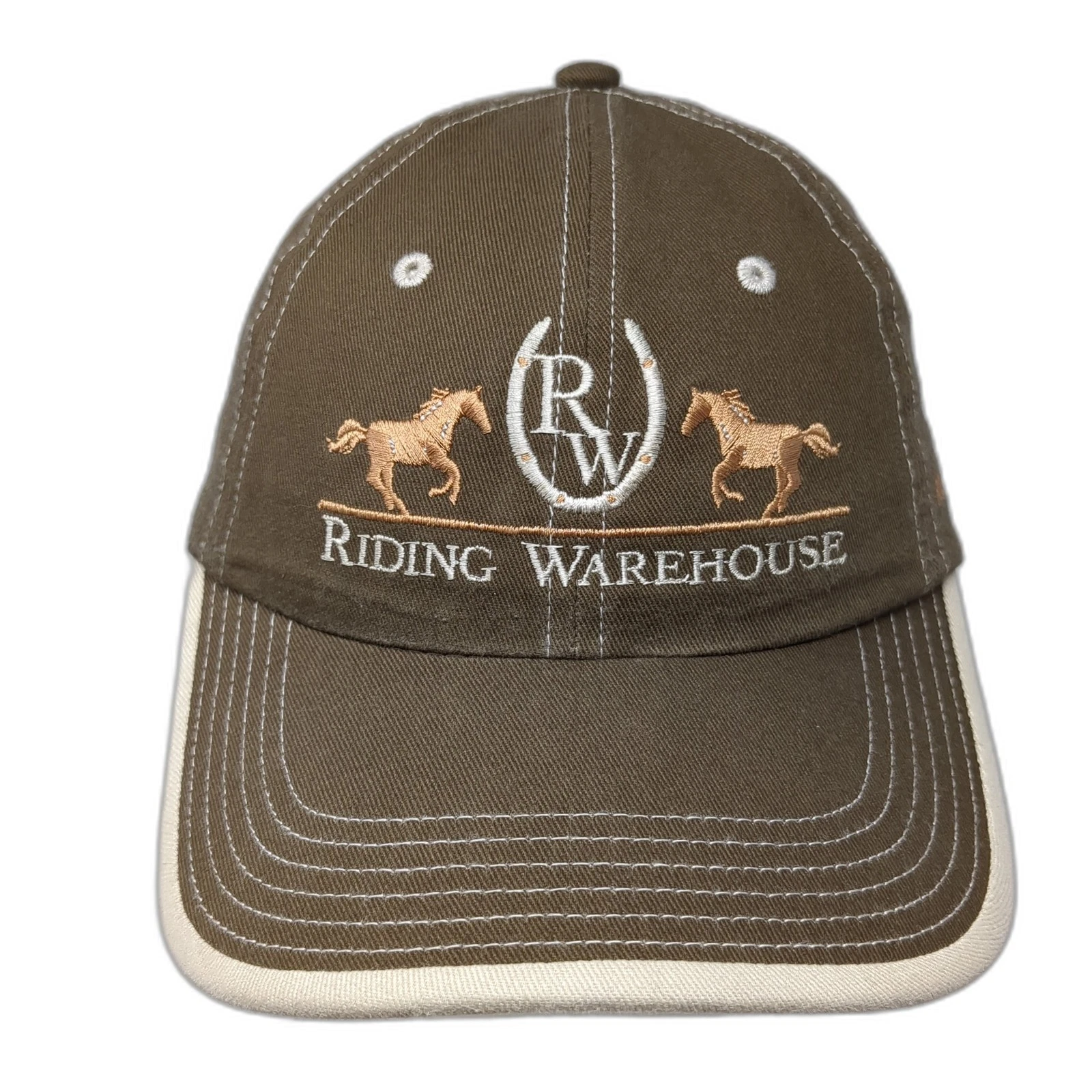 Riding Warehouse Strapback Hat Brown One Size Embroidered Port Authority