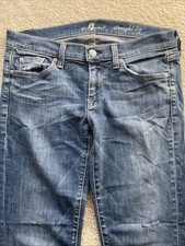 7 For All Mankind Straight Leg Womens Blue Jeans Size 30 Preowned