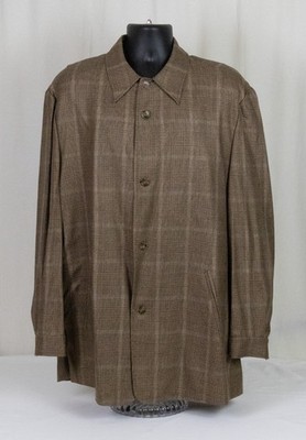 NEW Bespoke Regent Shop 100% Loro Piana Cashmere Plaid Chore Jacket Car Coat 44
