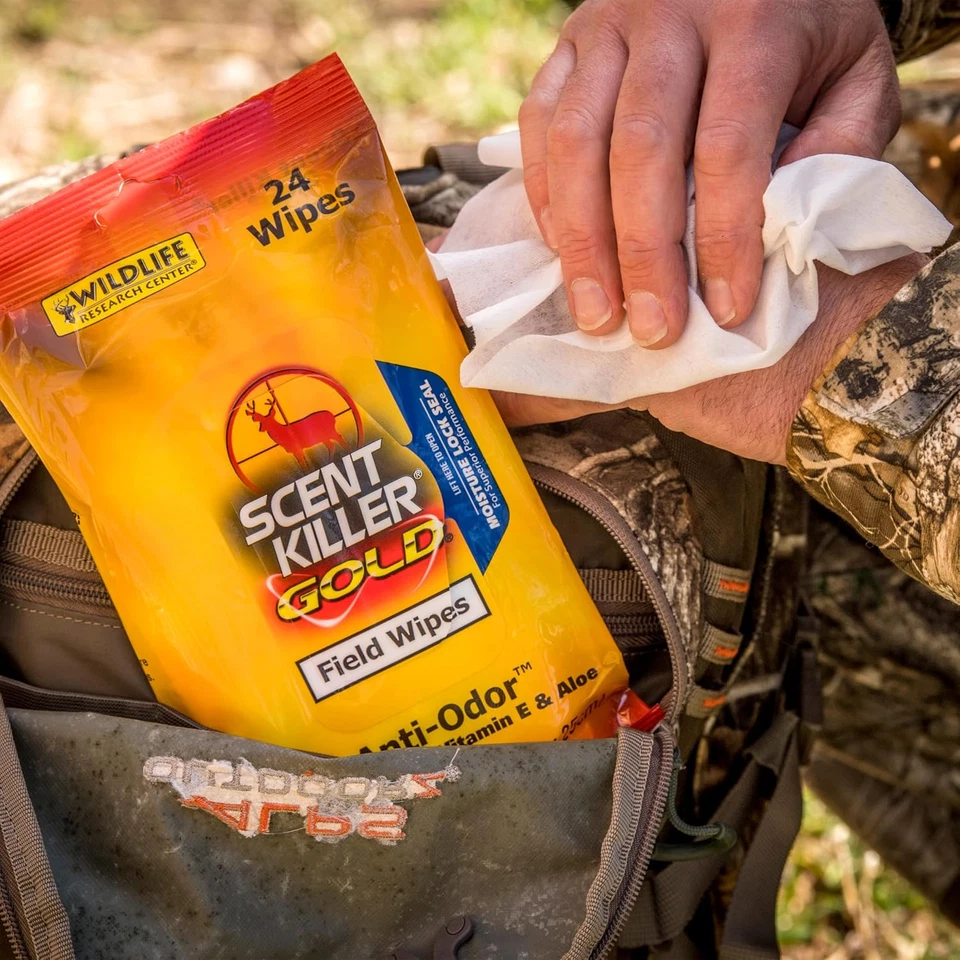 Wildlife Research Scent Killer Gold Field Wipes 24 Pack Hunting Odor Control - Image 4 of 4