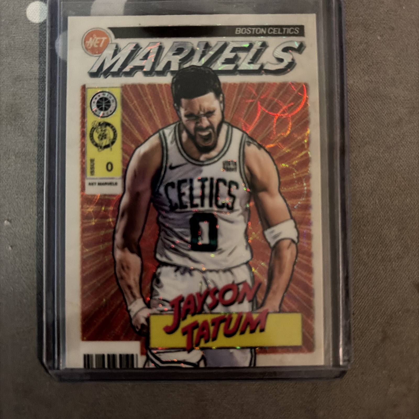 Jayson Tatum 2023-24 NBA Hoops Premium Stock Retro Net Marvels CASE HIT Prizm 5