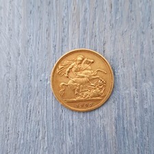 22ct Gold Half Sovereign 1897 Queen Victoria Veiled Head London Mint (18)