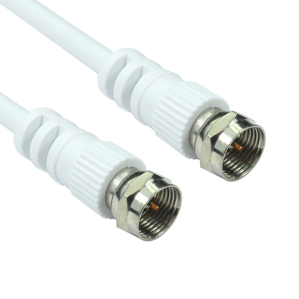 Cables Direct 0.5m Coaxial Cable with F Connectors - White