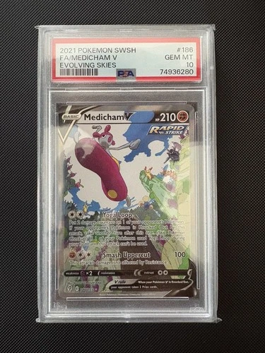 2021 Pokémon SWSH FA/Medicham V Evolving Skies #186 PSA 10 GEM MT
