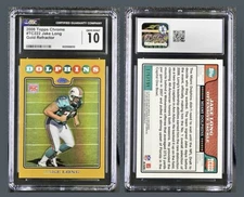 2008 Topps Chrome #TC222 Jake Long Gold Refractor RC CGC 10 