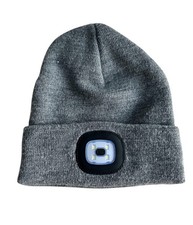 NWOT Grey LED Beanie Hat Unisex One Size