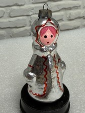 Vintage USSR Glass Ornament Snow Maiden Soviet Christmas Tree Decoration