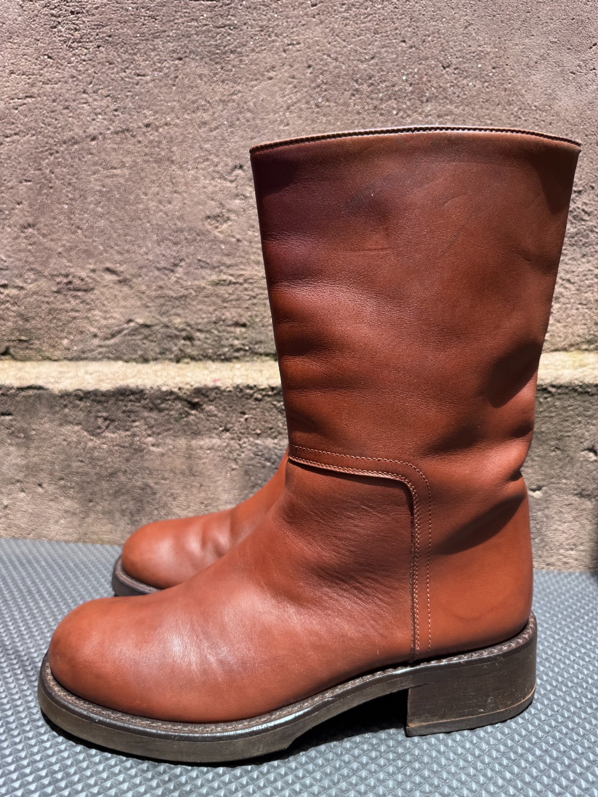 Rare Buttero Italy Red Black Leather Western Biker Boots Men's EU 41 | US 8 image 6