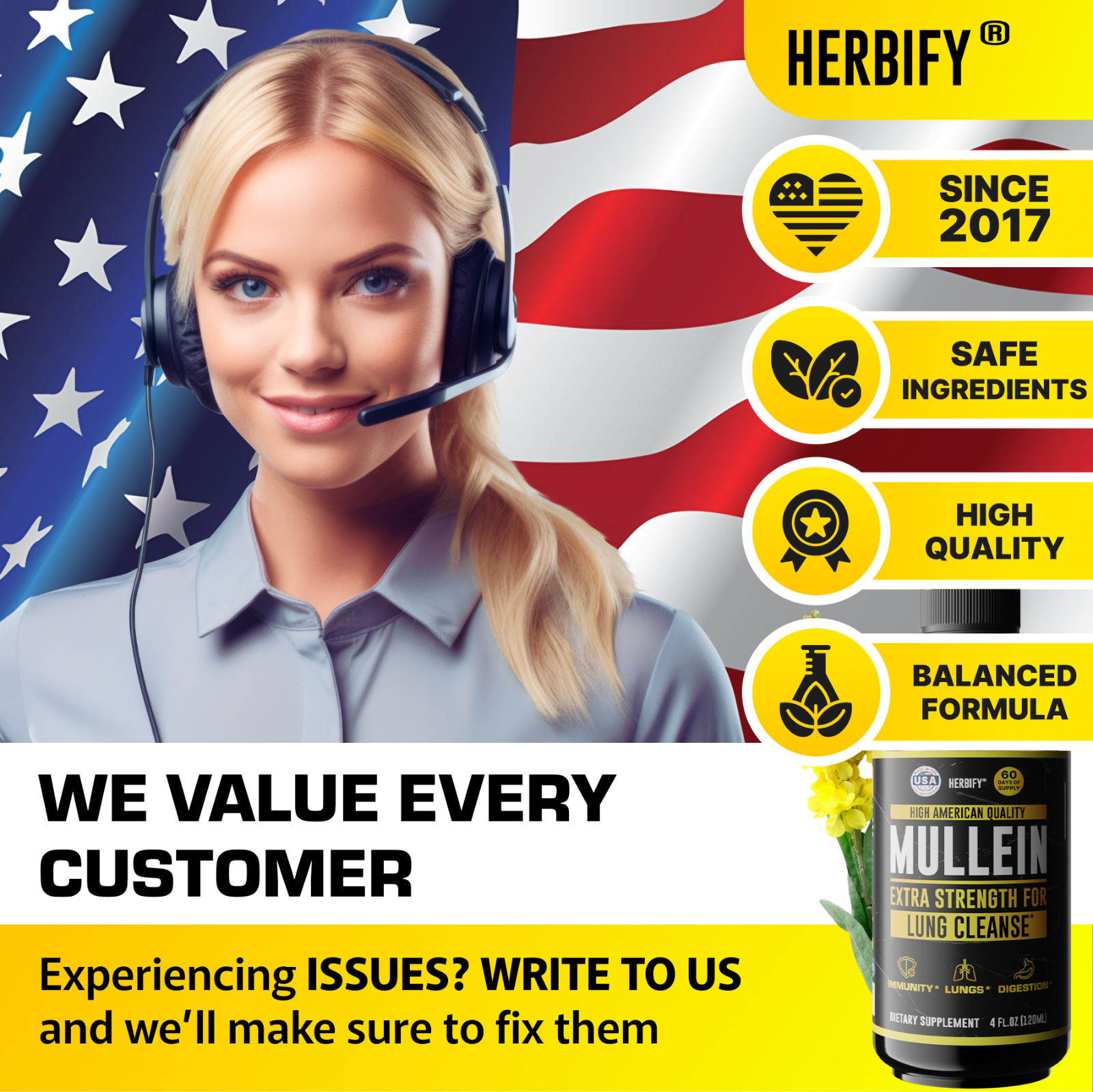 Mullein Drops 4oz  Lung Cleanse Detox for Smokers Respiratory Immune Support