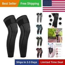 Full Leg Compression Sleeves 2 Pack Long Knee Support for Men and Women for A...