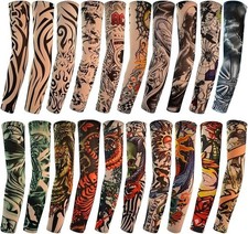 20Pcs Fake Tattoo Arm Sleeves Unisex Stretchable Temporary Tattoo Covers
