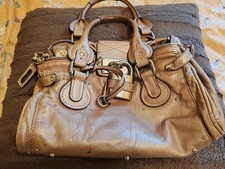 Chloe Paddington Medium Leather Handbag with Padlock And Key