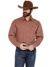 Wrangler Men's Men'S Classic Plaid Print Long Sleeve Button-Down Western -