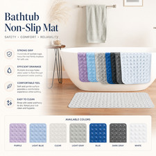Non Slip Bath Mat Suction Cups Washable Shower Tub Mat Anti Mold Bathroom