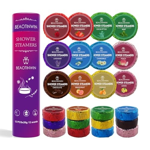 Lot de 12 bombes de douche bio et véganes relaxantes pour le corps