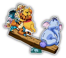 Winnie The Pooh Swing Cartoon Car Bumper Sticker Decal 4'' x 5''
