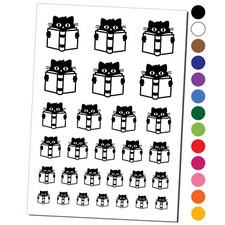 Cat Reading Book Temporary Tattoo Water Resistant Set