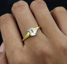 Crystal Quartz Oval Cut 925 Sterling Silver Ring Anniversary Gift For Love