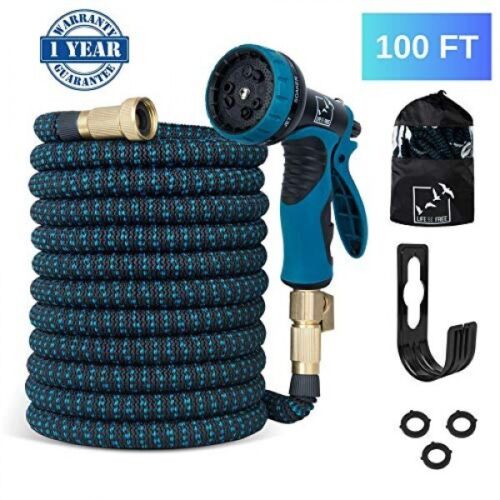 100 ft Garden Hose - All New Expandable Water Hose w/Nozzle & Washers & Hanger