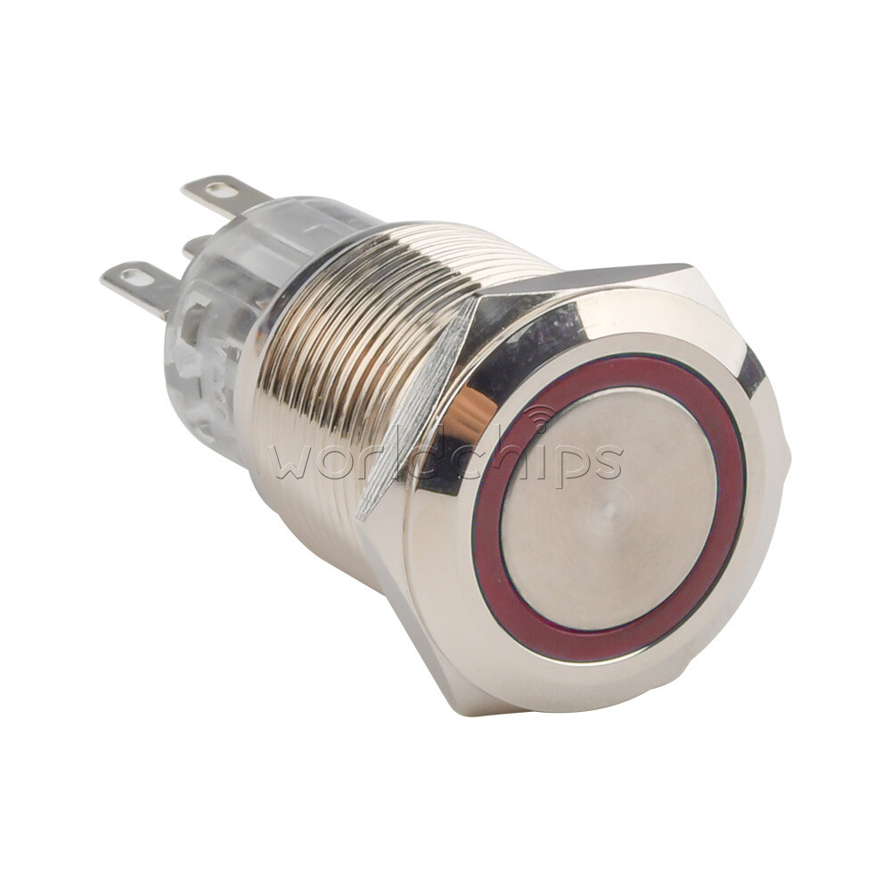 ON-OFF Waterproof Switch 19mm 12V Waterproof Metal Push Button Switch ...