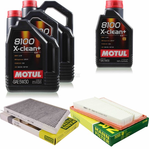 MANN-FILTER Inspektionspaket 10L Motul 8100 X-Clean+ 5W-30 FüR Mercedes-Benz Clk-image