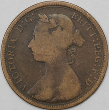 1886 Great Britain 1/2 Penny, Queen Victoria
